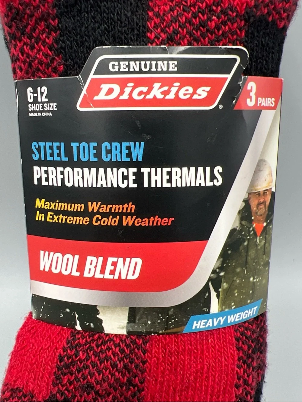 3 Pairs! Dickies Steel Toe Crew Performance Thermals Socks. Heavyweight, Sz 6-12
